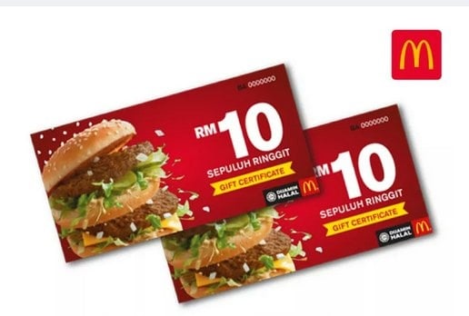 McDonald's Gift Certificate RM10