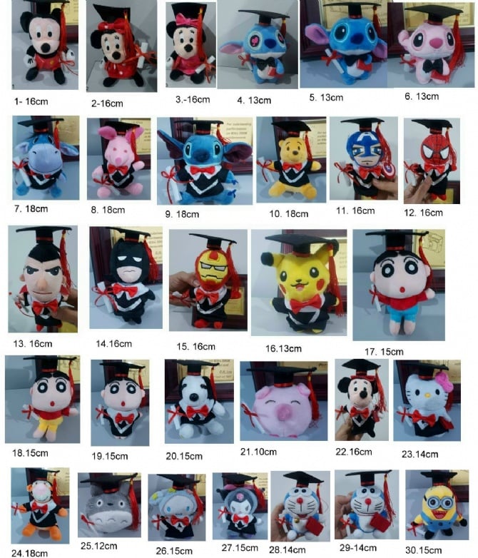 Graduation stitch Pikachu Marvel micky minnie winnie stitch 12-18cm