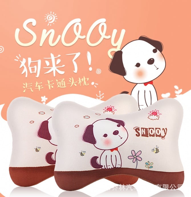 Snoopy dog car necK pillow