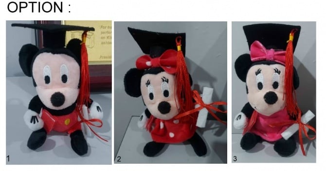 Graduation Micky Minnie soft toys 16-17cm