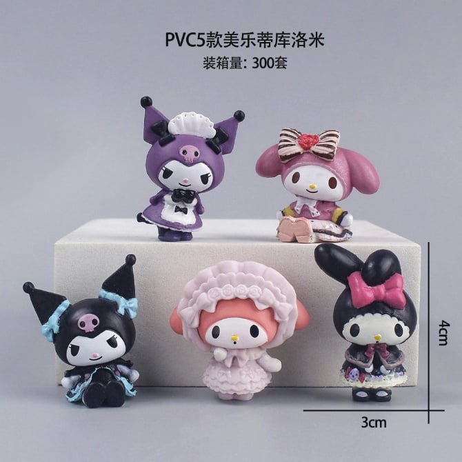 5 IN 1 kuromi melody Figurine / Cake Topper