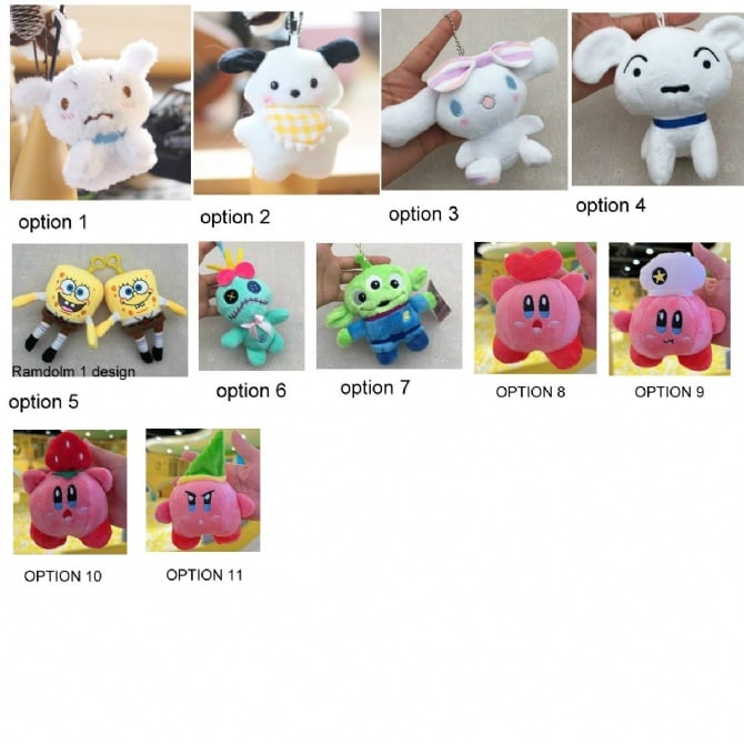 Soft toys 12-13cm Shin Chan spongebob