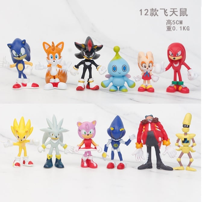 6 IN 1 Sonic the Hedgehog Figurine set / cake Topper