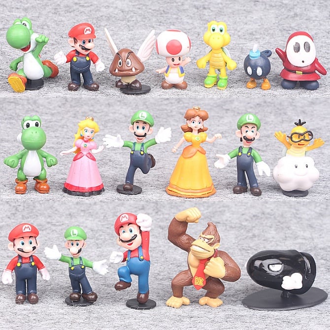 18 in 1 super mario Figurine Set Cake Toppe