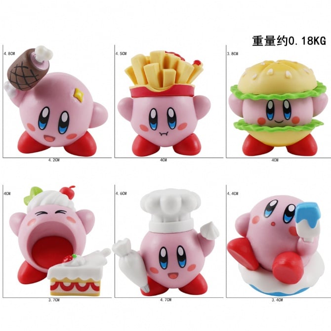 6 in 1 Kirby's Dream Land Figurine Set Cake Topper