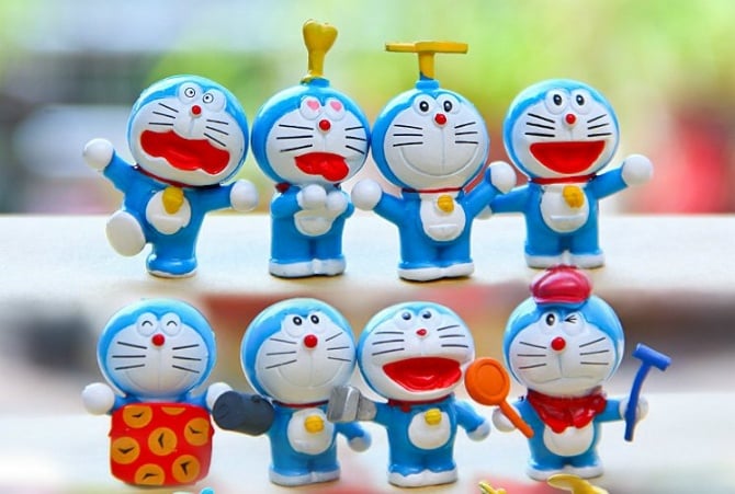 Doraemon 8pcs/set Figure cake topper collection