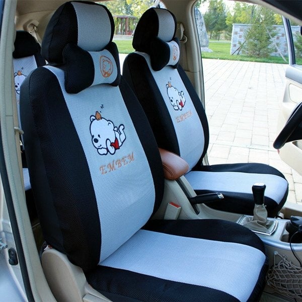 cube bear add thick Spacer Fabric Quality with full colour Full Set Car Seat Cover Front and Back Seat