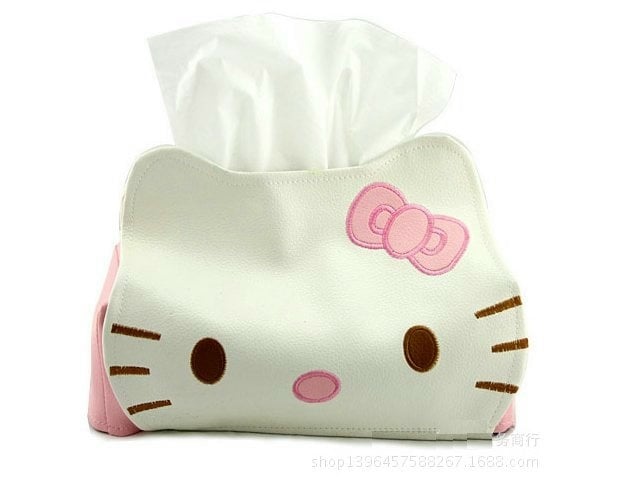 Cute Hello Kitty Leather Tissue Box