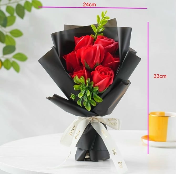 7stalks Soap Flower bouquet 7朵香皂花花束 and free card