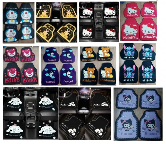 winnie stitch cinnamaroll doraemon lotso kuromi hello kitty rilakkuma Suede Car mat mats  washable Suede Car mat mats   washable