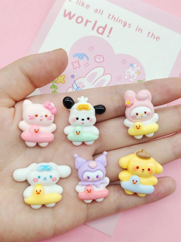 Sanrio Mini Sitting Animal diy Cream Glue Phone Case Accessories diy Hair Accessories Shoe Buckle Water Cup Patch Diy Resin Accessories  GCN30009