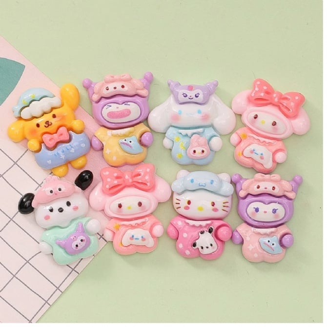 Sanrio Mini Sitting Animal diy Cream Glue Phone Case Accessories diy Hair Accessories Shoe Buckle Water Cup Patch Diy Resin Accessories  GCN30010