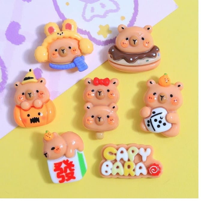Capybara Mini Sitting Animal diy Cream Glue Phone Case Accessories diy Hair Accessories Shoe Buckle Water Cup Patch Diy Resin Accessories  GCN30011