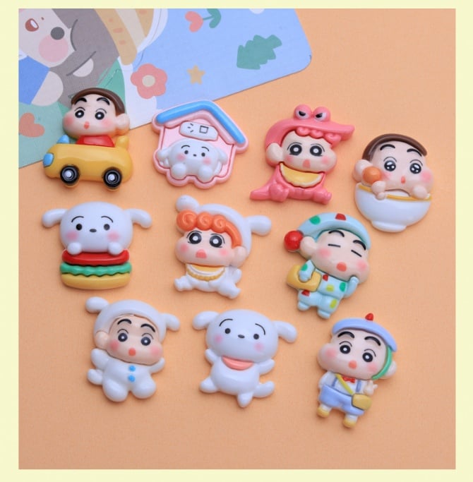 Middle size shin chan Sitting Animal diy Cream Glue Phone Case Accessories diy Hair Accessories Shoe Buckle Water Cup Patch Diy Resin Accessories  GCN30017