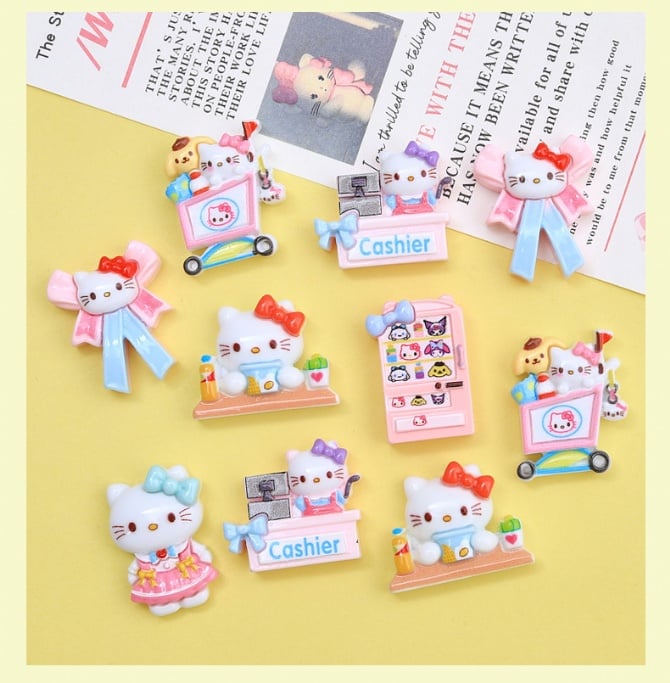 hello kitty Mini Sitting Animal diy Cream Glue Phone Case Accessories diy Hair Accessories Shoe Buckle Water Cup Patch Diy Resin Accessories  GCN30018