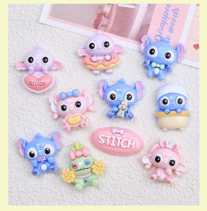 stitch Mini Sitting Animal diy Cream Glue Phone Case Accessories diy Hair Accessories Shoe Buckle Water Cup Patch Diy Resin Accessories  GCN30020