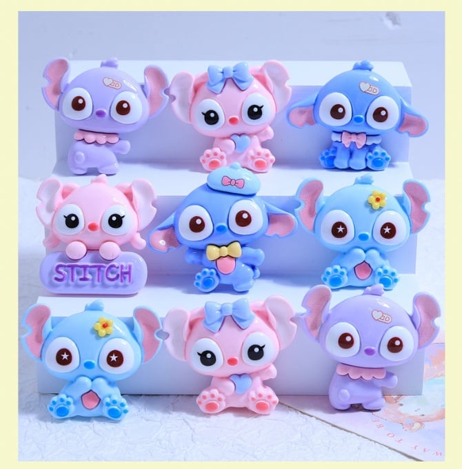 stitch BIG size Sitting Animal diy Cream Glue Phone Case Accessories diy Hair Accessories Shoe Buckle Water Cup Patch Diy Resin Accessories  GCN30021