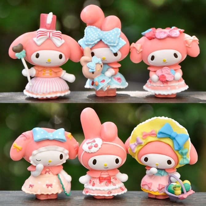 6 in 1 Sanrio melody Figurine Cake Topper