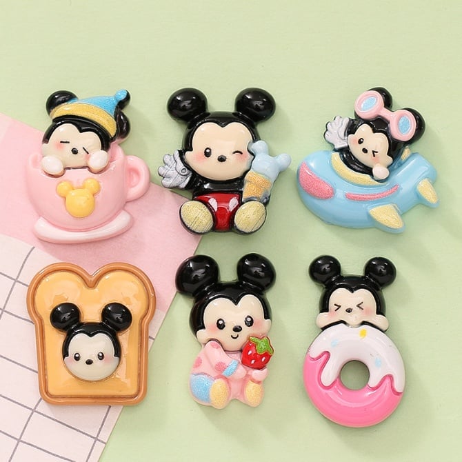 micky minnie Mini Sitting Animal diy Cream Glue Phone Case Accessories diy Hair Accessories Shoe Buckle Water Cup Patch Diy Resin Accessories  GCN30032