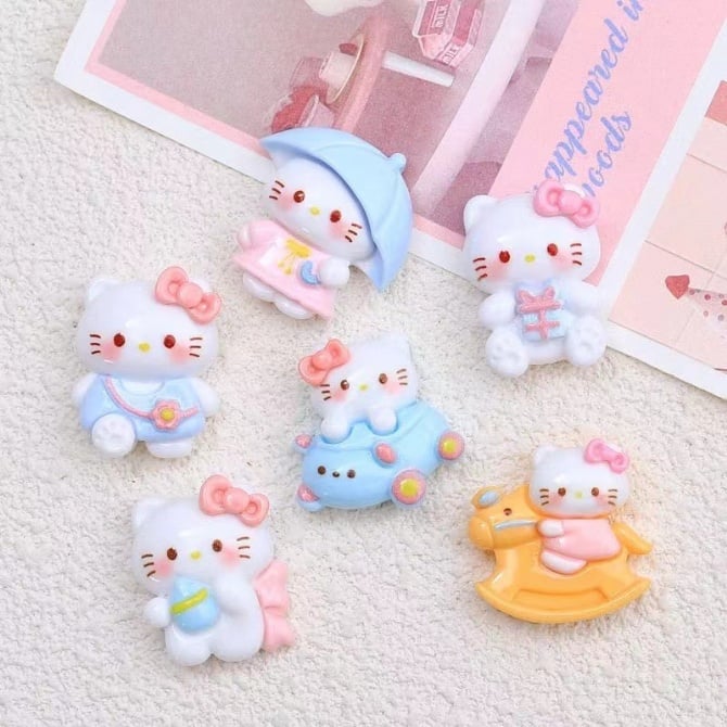 hello kitty Mini Sitting Animal diy Cream Glue Phone Case Accessories diy Hair Accessories Shoe Buckle Water Cup Patch Diy Resin Accessories  GCN30033