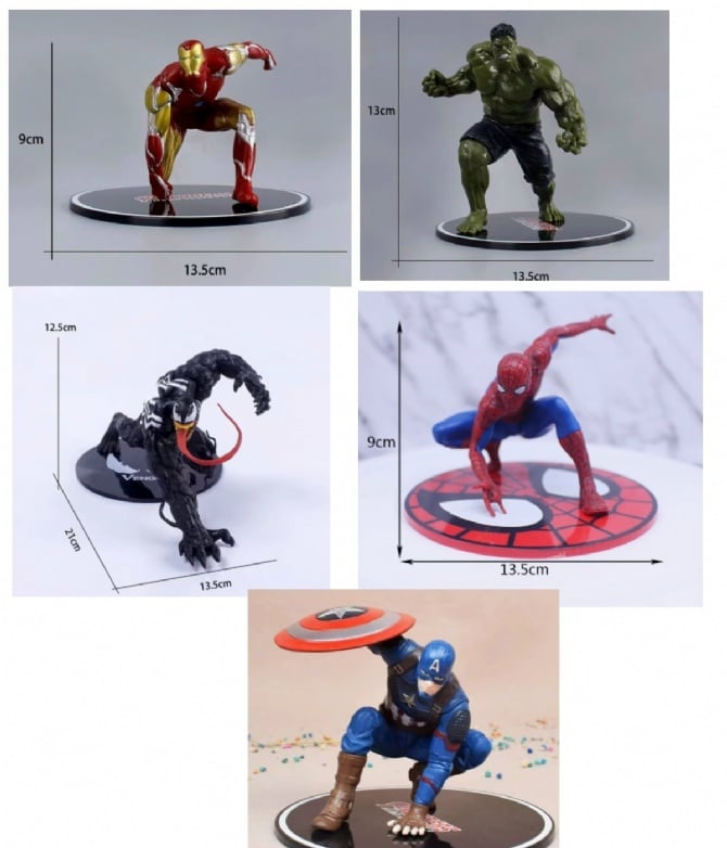BIG SIZE ion man Spiderman figure Marvel's The Avengers cake topper