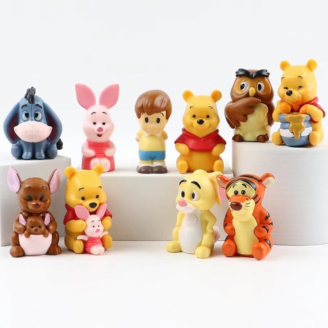 10 IN 1 winnie the pooh family figure cake topper