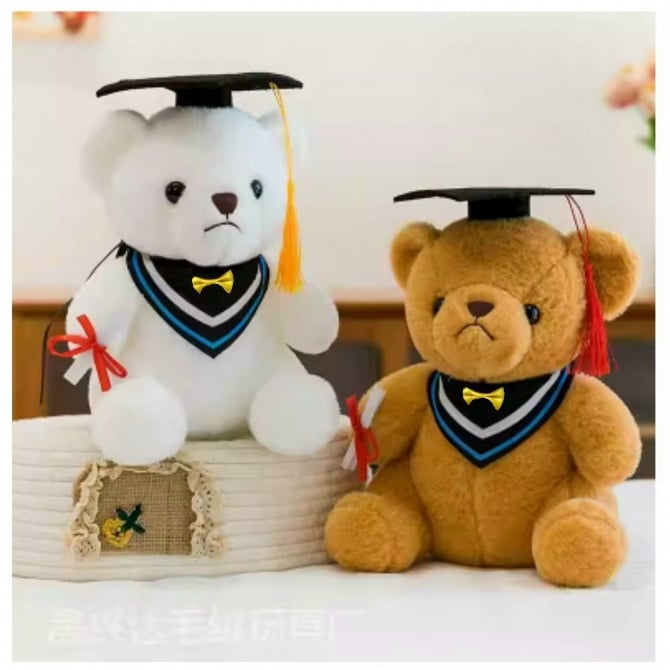 teddy bear graduation plush soft toys doll 25cm