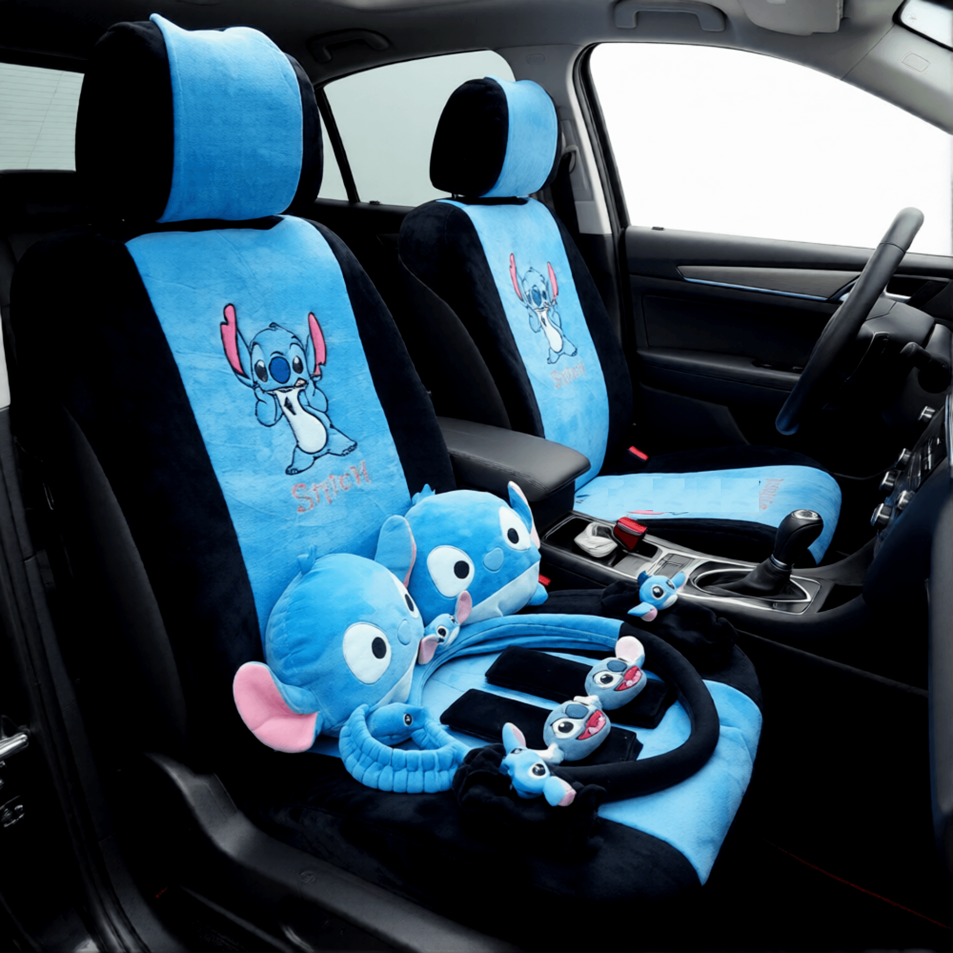 Stitch car seat cover Cystal Super soft full set with acc
