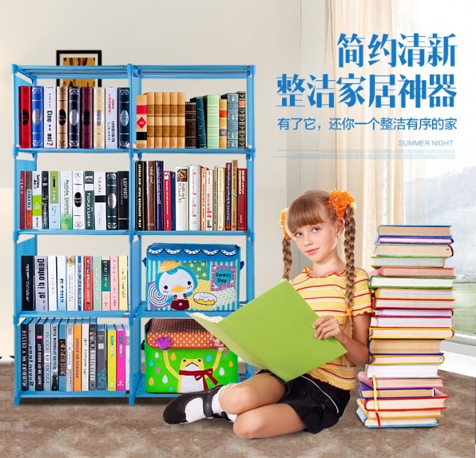 8 Grid Portable DIY Storage Rack Bookshelf