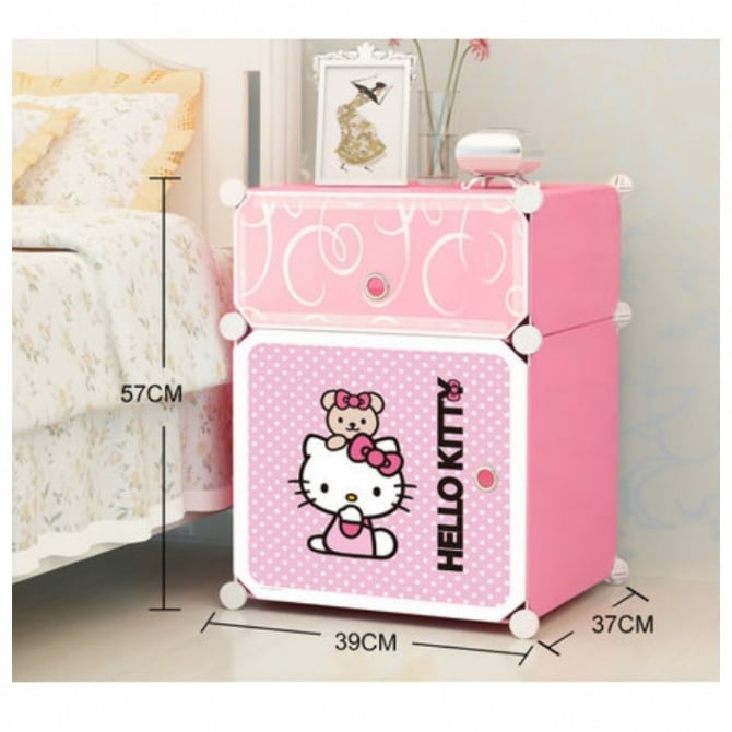 Cabinet 2 Cubes hello kitty Bed-Sided DIY Storage Box