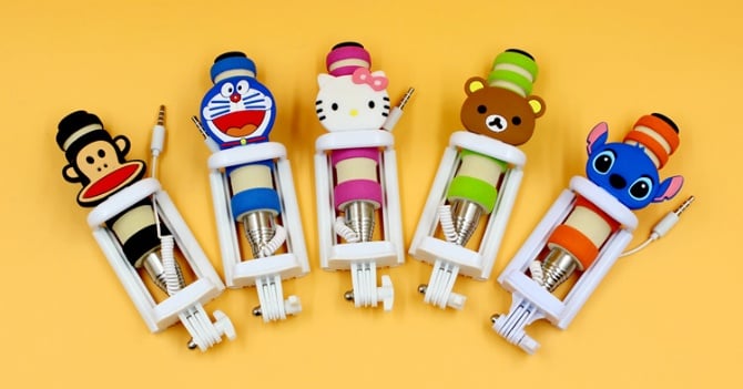 New Pocket Size Selfie Monopod Phone Holder With Built In Shutter