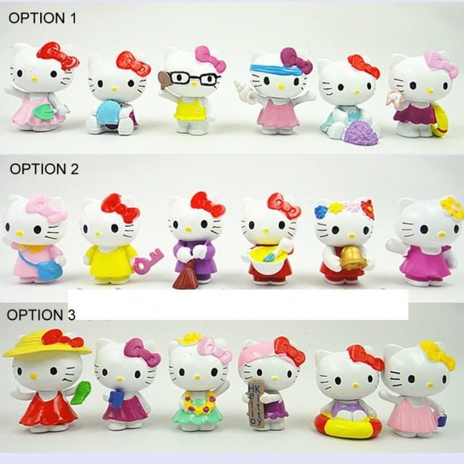 6 in 1 hello kitty Cake Figurine Topper Display - 3 DESIGN
