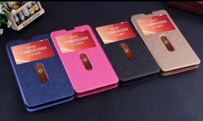 Lenovo A850+ heigh quality window transparent PC screen leather case + SP + gift