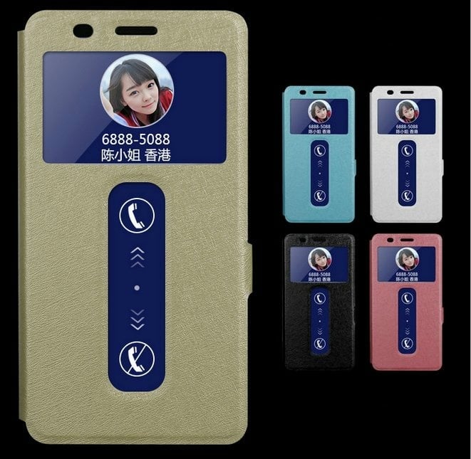 Lenovo A7000 plus heigh quality window transparent PC screen leather case