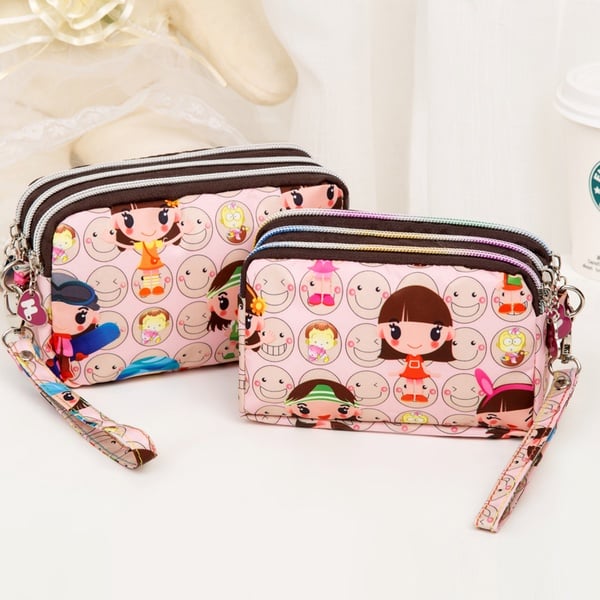 (many design) Korean styles 3 zip for 5 inchi phone quality Wallet/Long Purse/Card Holder/Phone Pouch/Phone Wallets