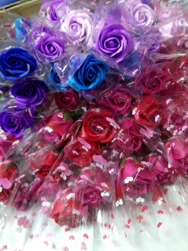 Soap Flowers Gift / Love Present for Birthday Anniversary Valentines mother's father's day present card