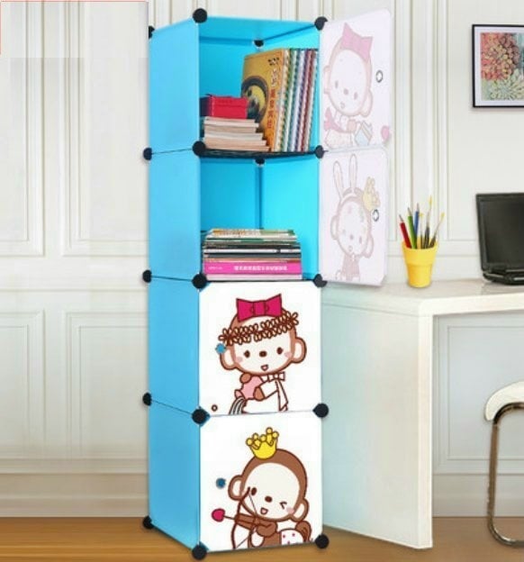 Cabinet 4 Cubes monkey BOOKSELF DIY Storage Box -D1