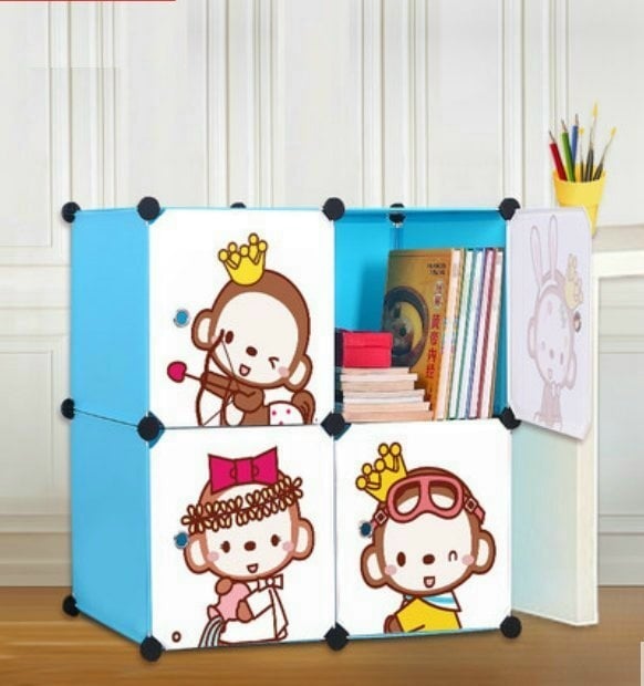 Cabinet 4 Cubes monkey BOOKSELF DIY Storage Box -D2