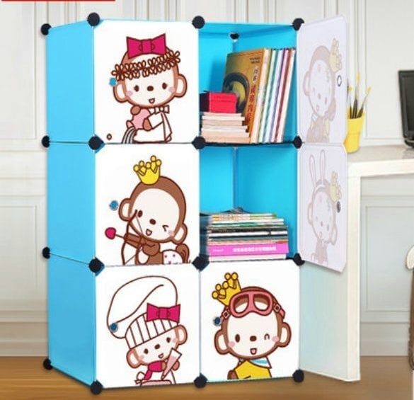 Cabinet 6 Cubes monkey BOOKSELF DIY Storage Box -D2