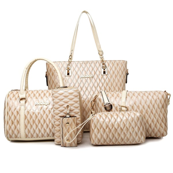 6 in 1 Korea styles top qualty Tote Bag, Handbag - light brown