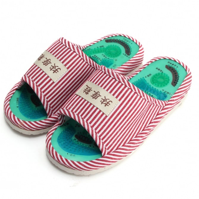 Acupoint Massage Foot Health Care Slippers Striped Indoor Shoes