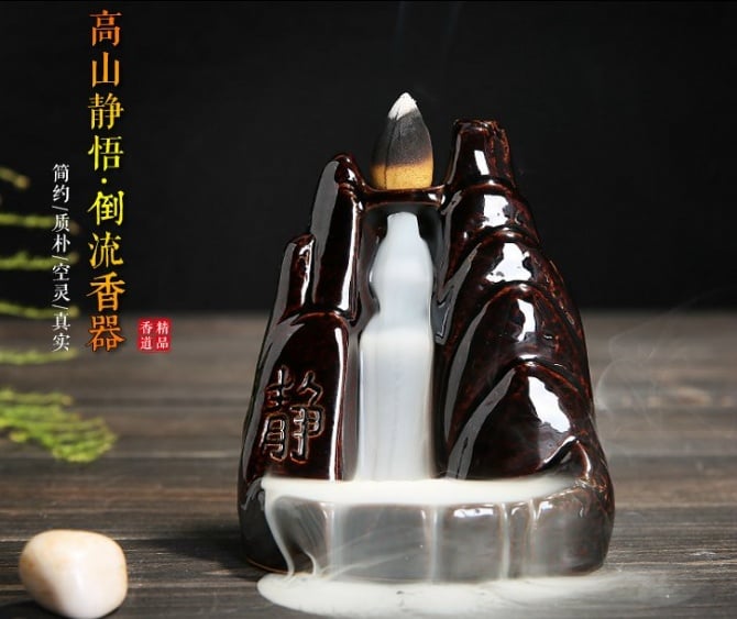 Home Decoration Backflow Ceramic Cone Incense Burner Stick Incense Censer+free 10pcs Incense Cones