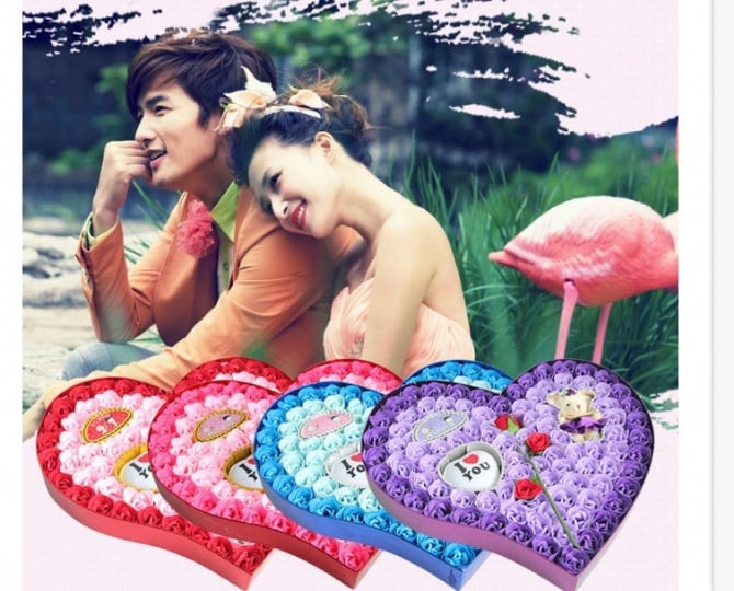 92pcs Soap Flowers Gift / Love Present for Birthday Anniversary Valentines mother's father's day present card