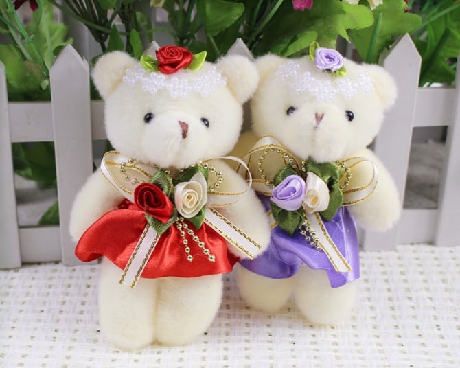 Teddy bear 12cm with flower