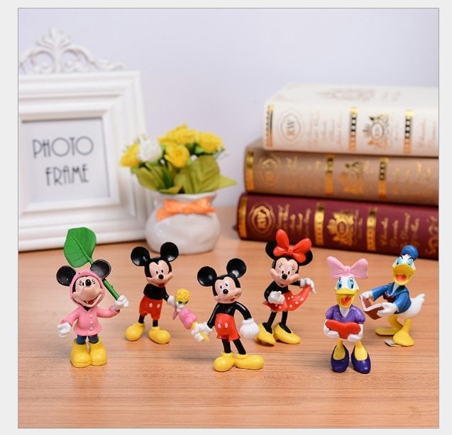6 in 1 Mickey Mouse, Minnie Mouse, Donald Duck, Daisy Duck, Figurine Set Cake Topper
