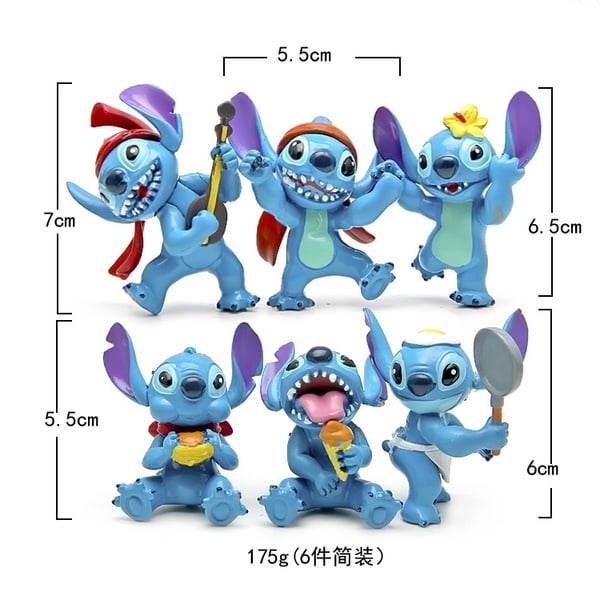 Stitch Food and Music Figurine Set / Cake Topper (6 in 1)+ free sticker
