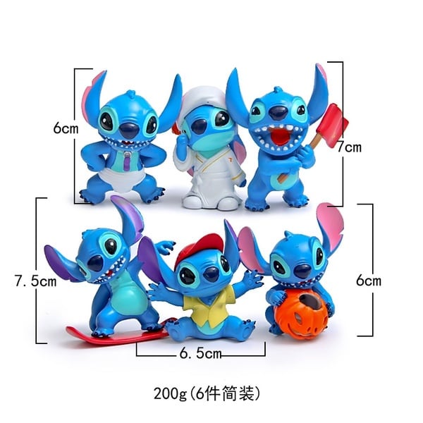Stitch hallowenFigurine Set / Cake Topper (6 in 1)+ free sticker