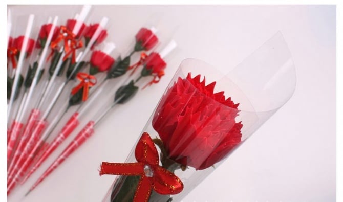 1p Carnation Soap Flowers Gift / Love Present for Birthday Anniversary Valentines mother's father's day present card
