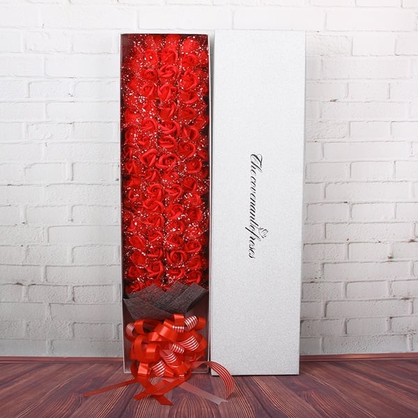99pcs Soap Flowers Gift with gift box/ Love Present for Birthday Anniversary Valentines mother's father's day present card