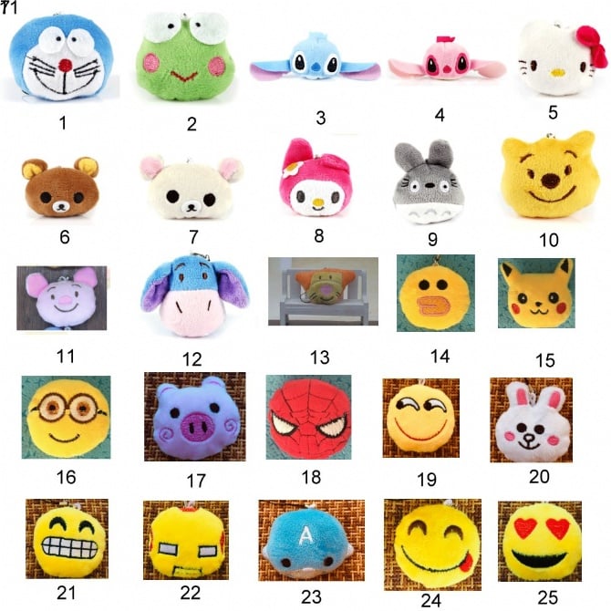 Doreamon , Stitch , rilakkuma .... soft toys head